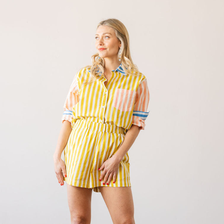 Daydreamer Colorburst Bermuda Button-Down