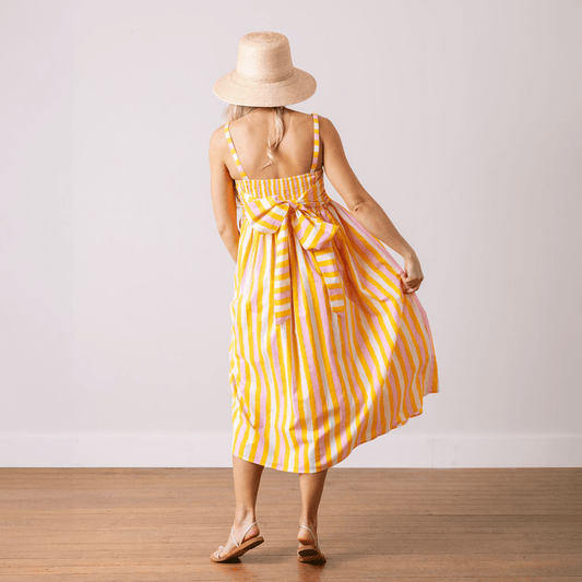 Reef Dress – Golden Sunkissed Stripes